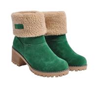 walking boots Winter Boots For Women Non Slip Ankle Boots Slip On Mid Boots Snow Boots Waterproof Walking Boots Chunky Heel Trekking Boots ladies dealer boots size 5 pink cowboy boots