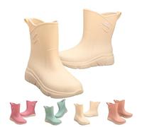 Walking Boots Womens Ankle Wellies Fashion Side-Buckle Wellington Rain Boot Comfortable Outdoors Waterproof Antislip Walking Garden Shoes for Spring Summer, Rain, School, Outdoors