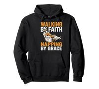 Walking By Faith Napping By Grace Jesus Dad Funny Pullover Hoodie