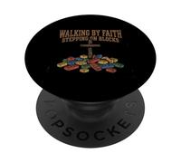 Walking By Faith Stepping On Blocks Christian Mom PopSockets Adhesive PopGrip
