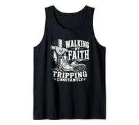 Walking By Faith Tripping Constantly Christian Tank Top