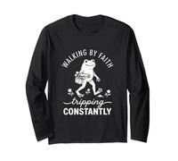 Walking by Faith Tripping Constantly Cute Frog Long Sleeve T-Shirt