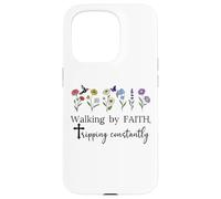 Walking By Faith Tripping Constantly Jesus Cross Christian Case for iPhone 15 Pro