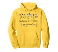 Walking By Faith Tripping Constantly Jesus Cross Christian Pullover Hoodie