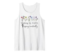 Walking by Faith Tripping Constantly Jesus Cross Christian Tank Top
