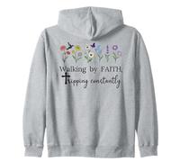 Walking By Faith Tripping Constantly Jesus Cross Christian Zip Hoodie