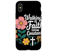 Walking By Faith Tripping Constantly John 3 16 Christian Case for iPhone X/XS