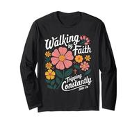 Walking by Faith Tripping Constantly John 3 16 Christian Long Sleeve T-Shirt