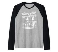 Walking by Faith Tripping Constantly Raglan Baseball Tee