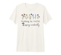 Walking By Faith Tripping Constantly Saved By Grace God Shed Premium T-Shirt