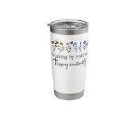 Walking By Faith Tripping Constantly Saved By Grace God Shed Stainless Steel Insulated Tumbler