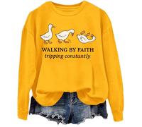 Walking By Faith Tripping Constantly Sweatshirt Walking By Faith Tripping Constantly Shirt Unisex Yellow