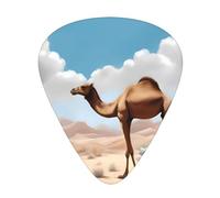 Walking camel Printed guitar picks, 12 pieces in 3 different thicknesses, suitable for acoustic guitar, electric guitar and band players