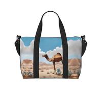 Walking camel Printed Tote Travel Bag With Adjustable Shoulder Strap Suitable For Travel And Sports
