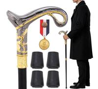 Walking Cane for Men & Women & Seniors, 37 Inch Heavy Duty 500+ Lbs Capacity, Ergonomic Handle, Gothic & Goth Elegant Matte Metal Cane