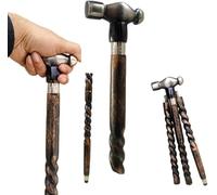 Walking Cane Hammer Walking Stick, Cane Stick Steel Gift Iron Gift War Hammer, Mens Gfts, Pension, Travelers GiftWooden Spiral Cane