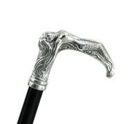 Walking Cane Mermaid CAVAGNINI, Beech Wood & Pewter Handle Walking Stick, Max Length 38.5", 270 Lb Tested Capacity, Personalized Name Engraving, 5 Colors, 3 Rubber Models, Vintage Gift for Men, Women