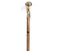 Walking Cane - Original Bubba Stik"Standard" Style Walking Stick with Brass Hame Handle. Made in Texas by Real Texans. (Jacobean, 36" Tall)