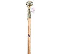 Walking Cane - Original Bubba Stik"Standard" Style Walking Stick with Brass Hame Handle. Made in Texas by Real Texans. (Red Chestnut, 39" Tall)