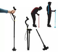 Walking Cane Stick Good Posture Adjustable Height Folding Mobility Balance Aid