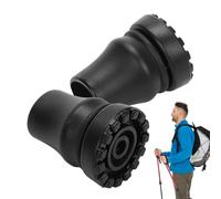 Walking Cane Tips | Heavy Duty Replacement Rubber Tips - Non Slip Terrain Cane, Crutch Replacement, Black