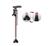 Walking Cane with LED Light 10 Adjustable Height Levels 2 Non-slip base Walking Crutch