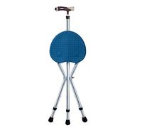 Walking Cane with Seat,Cane with Seat Folding Lightweight 440 Lbs,Cane with Seat for Women,Canes for Men Seniors Height Adjustable with LED Light (Blue)