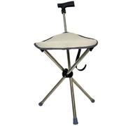 Walking Cane with Seat Folding Lightweight Portable Stool Chair Cane Chair Foldable Hiking Poles Trekking Pole Stainless Steel Bracket(White)