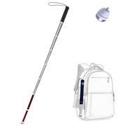 Walking Canes, Reflective Telescopic Blind Cane Titanium Alloy Multiple Sizes with Optional Cane Tips Pack of 1(B,128cm/50in)