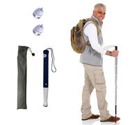 Walking Canes, Telescopic Blind Cane Titanium Alloy Reflective Roller Head Storage Bag Multiple Sizes(C,128cm/50in)