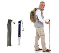 Walking Canes, Telescopic Blind Cane Titanium Alloy Reflective Roller Head Storage Bag Multiple Sizes(A,128cm/50in)