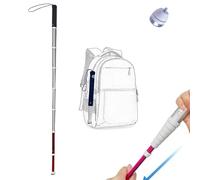 Walking Canes, Titanium Alloy Telescopic Blind Walking Cane Reflective Roller Head Multiple Sizes(B,128cm/50in)
