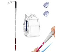 Walking Canes, Titanium Alloy Telescopic Blind Walking Cane Reflective Roller Head Multiple Sizes(C,118cm/46in)