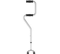 Walking Canes with Sponge Handle 5 Adjustable Height Levels for Elderly Men or Women Disabled Cane with 4 Legs Non-Slip Base(Silver)