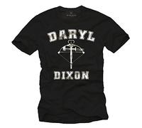 Walking Dead Mens T-Shirt Daryl Dixon Black Size S