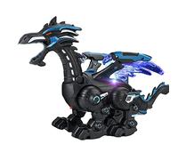 Walking Dinosaur Realistic Remote Control Water Mist Spray Holiday Present Black