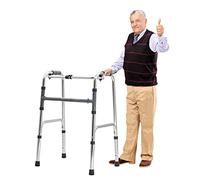 Walking E,Folding Standard Walker Height Adjustable Assisted Walking Aid Small Lightweight Without Wheels Narrow S for The Elderly Disability Walking Aids Fog Silver Star-Bright Silver-A