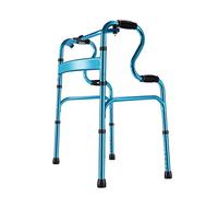 Walking e,Folding Standard Walker with Wheels Height Adjustable Assisted Walking Aid Folding ES for Adults Narrow Walking ES for The Elderly Disability Walking Aids Blue (Blue) Decoration