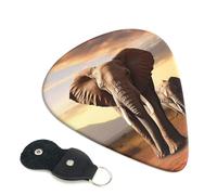 Walking Elephant 6 Pack Guitar Picks With Holder, Personalized Guitar Plectrums Non-Slip Portable Ukulele Bass Picks 0.96mm For Acoustic Guitar Lovers Gifts