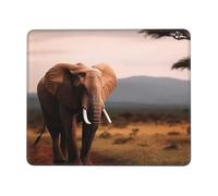 Walking Elephant Mouse Pad with Stitched Edge, Comfortable Mouse Pads with Non-Slip Rubber Base Gaming Mouse Mat Washable Mousepads Computers Laptop Desk Accessories for Office 7 x 8.6 in