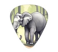 Walking elephant Printed guitar picks, set of 12, three thicknesses, suitable for guitar and ukulele, as a gift