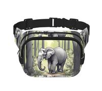 Walking elephant Printed multifunctional waist bag, unisex trendy messenger bag, travel sports storage bag
