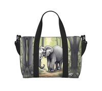 Walking elephant Women's Hand-held Crossbody Travel Bag, Casual Handbag with Zipper, Suitable for Work, Travel, Fitness, Travel