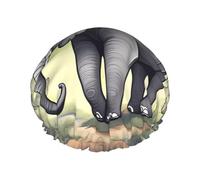 Walking elephant Women's shower cap, waterproof, reusable, with washable elastic cord, suitable for long hair and braids, ideal for showering.