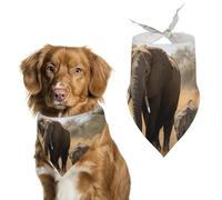 Walking Elephants Dog Bandana Triangle Dog Scarf Washable Polyester Dog Bibs Cute Pet Bandana for Medium Large Dogs Puppy and Cats