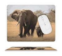 Walking Elephants Mother Mouse Mat Portable Mouse Pad Stitched Edge Mousepad For Work Gaming Laptop 25X30Cm