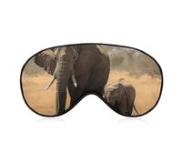 Walking Elephants Mother Sleep Mask, Ultra Soft Eye Mask for Sleeping with Adjustable Strap, Comfortable Lightweight Blindfold Eyeshade, Total Blackout Eye Cover for Night Sleep Travel Office Nap