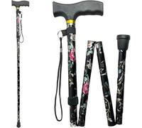 Walking Flexible Stick, Easy Adjustable Height Folding Extendable Walking (Black)