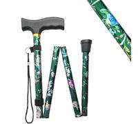 Walking Flexible Stick, Easy Adjustable Height Folding Extendable Walking (Green)