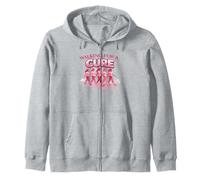 Walking for a Cure Pink Ribbon Breast Cancer Shirt Zip Hoodie